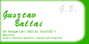 gusztav ballai business card